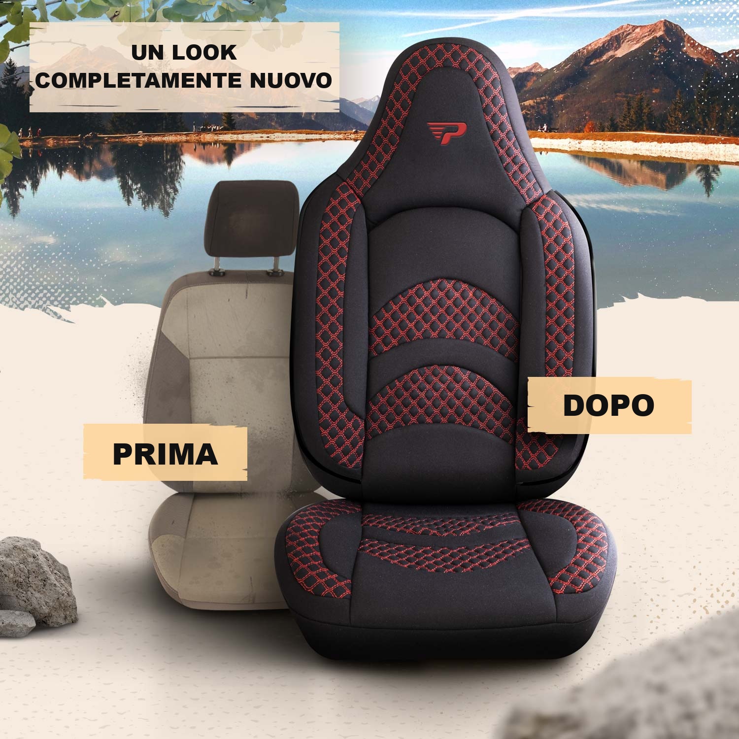 Prima e dopo il montaggio dei coprisedili Limburg
